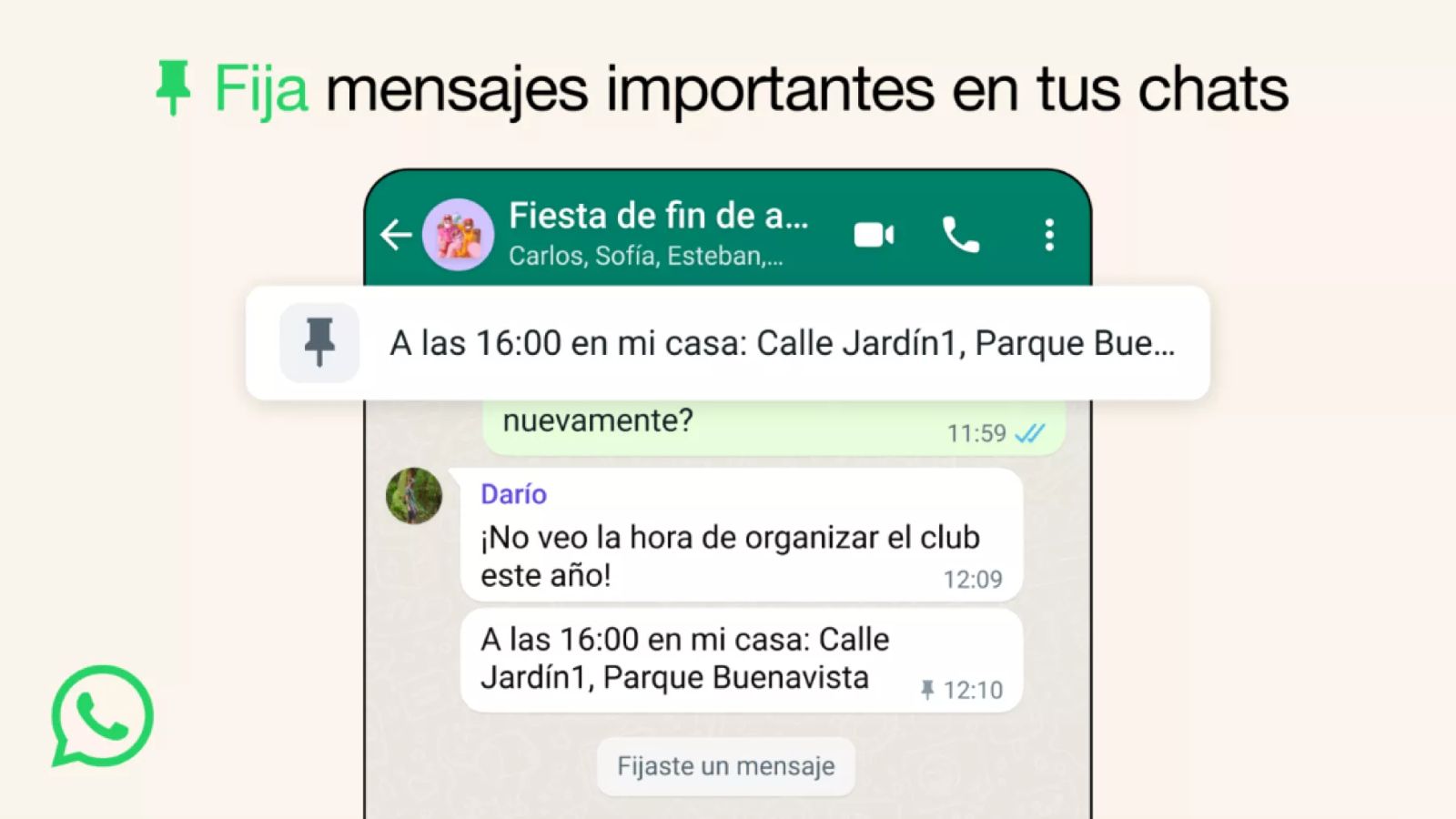 fijar mensajes en whatsaoo