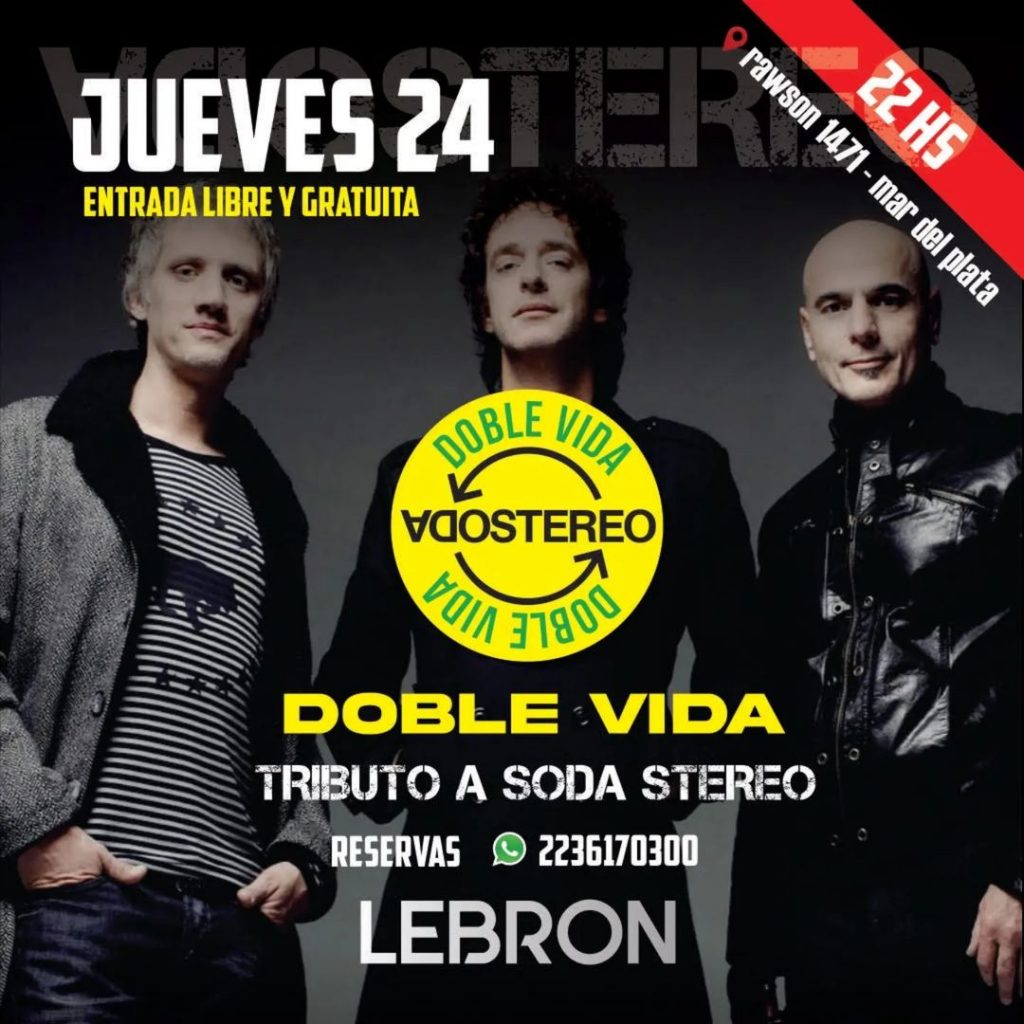 Flyer de la banda homenaje a Soda Stereo