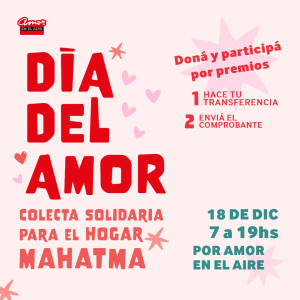 DÍA DEL AMOR: Millonaria colecta solidaria de Radio Amor en el Aire a beneficio del Hogar Mahatma